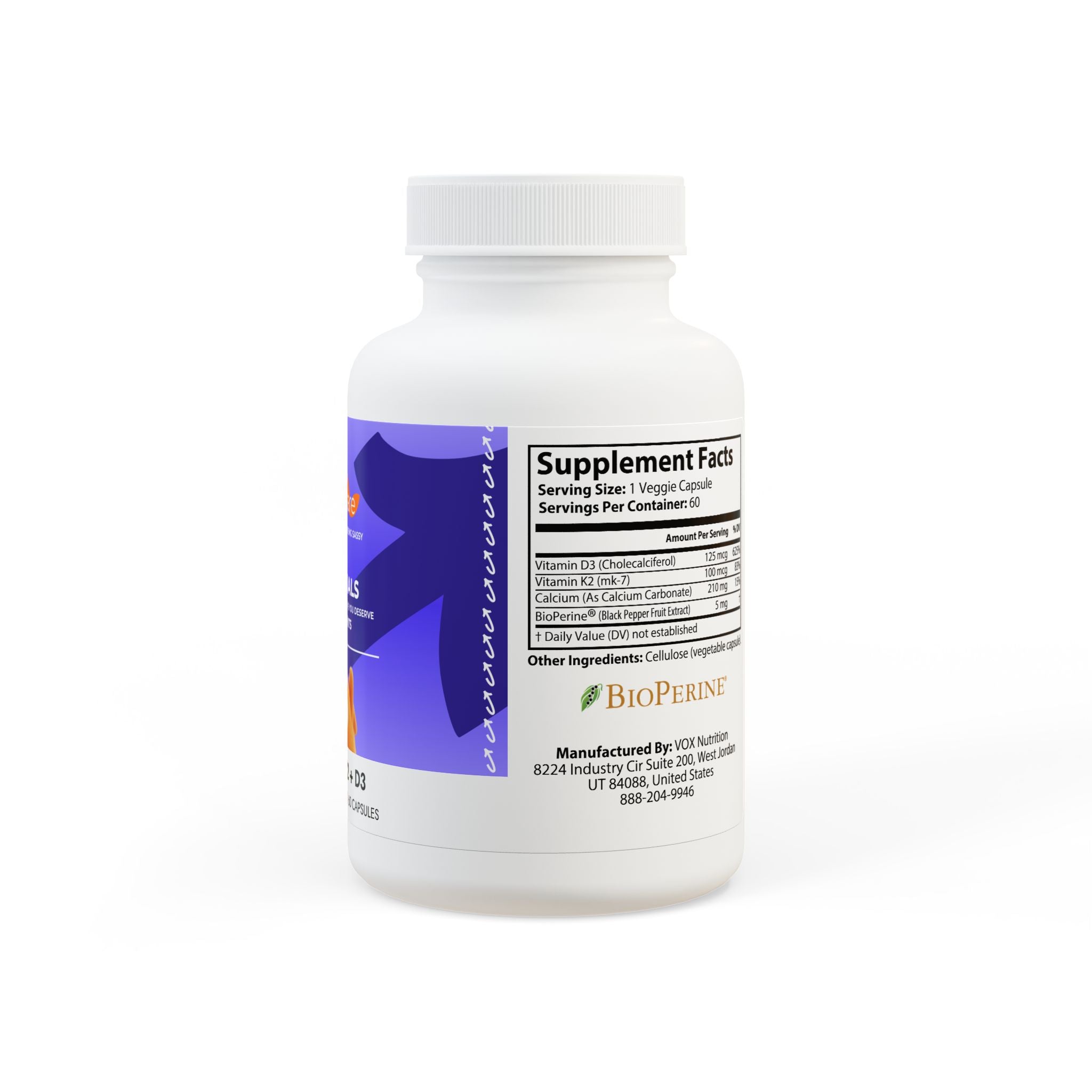 vitaminas k2 + d3 - 60 caps