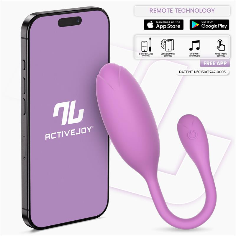 Logan Huevo Vibrador con APP Silicona Unibody Purpura