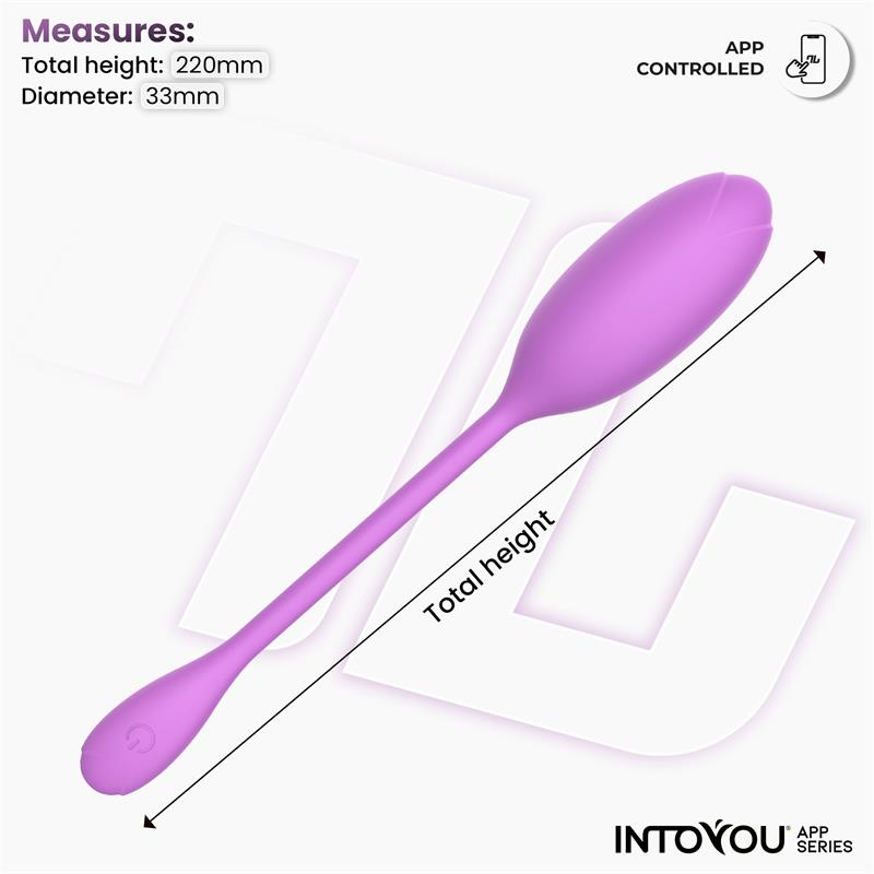 Logan Huevo Vibrador con APP Silicona Unibody Purpura